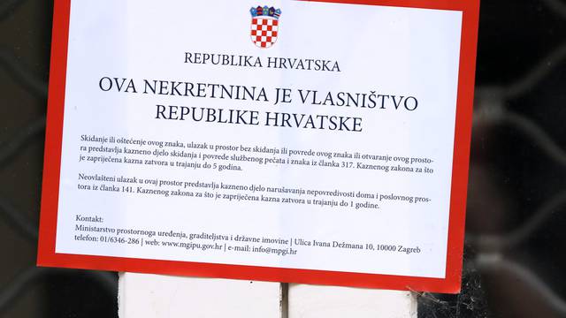 Zagreb: Zapečaćena nekretnina u vlasništvu države