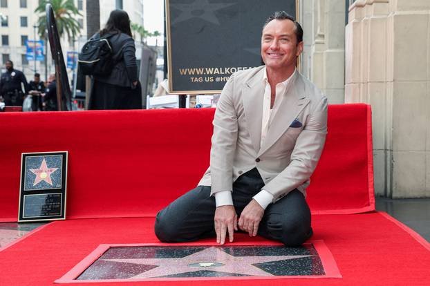 Actor Jude Law unveils his star on The Hollywood Walk of Fame in Los Angeles