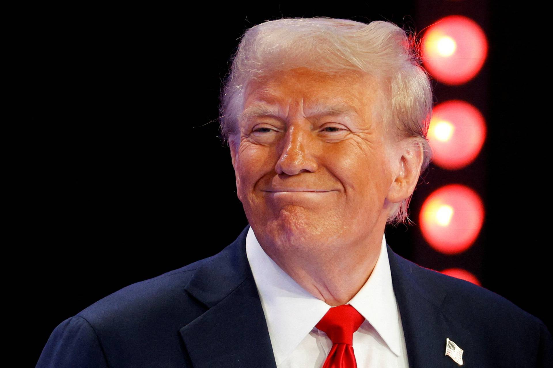 Republican presidential nominee and former U.S. President Donald Trump participates in a town hall presented by Univision, in Doral