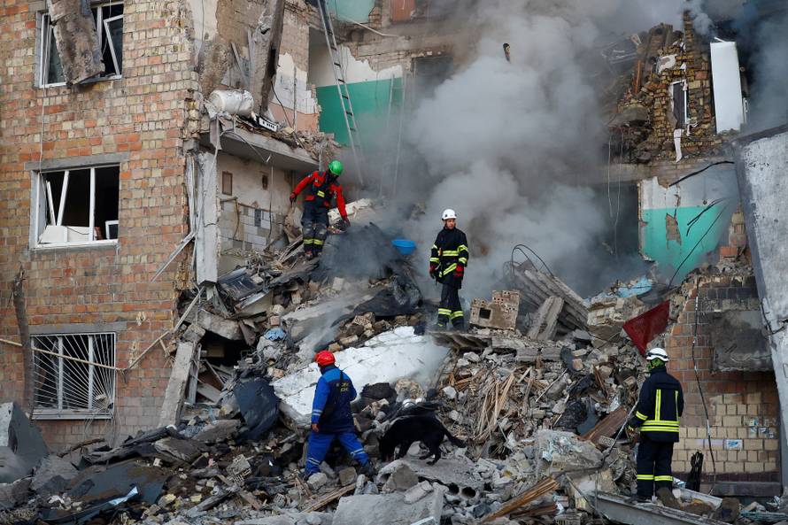 Aftermath of a Russian missile and drone attack in Kyiv