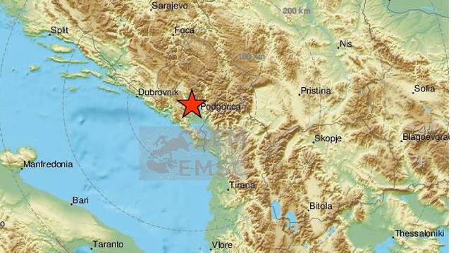EMSC greškom objavio da je bio potres jačine 4,5 u Crnoj Gori