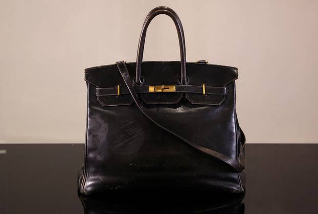 The Original Birkin displayed at Sotheby’s auction house in Paris