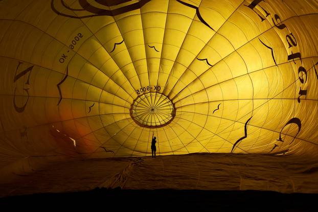 Hot air balloon fiesta above Hradec Kralove city