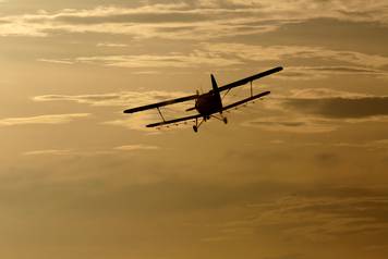 A biplane used for fumigation to prevent dengue and zika flies over Havana