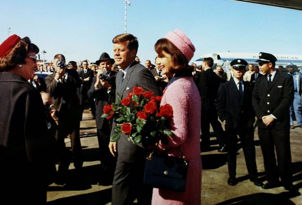 FILE PHOTO: President John F. Kennedy and first lady Jacqueline Bouvier Kennedy arrive at Love Field