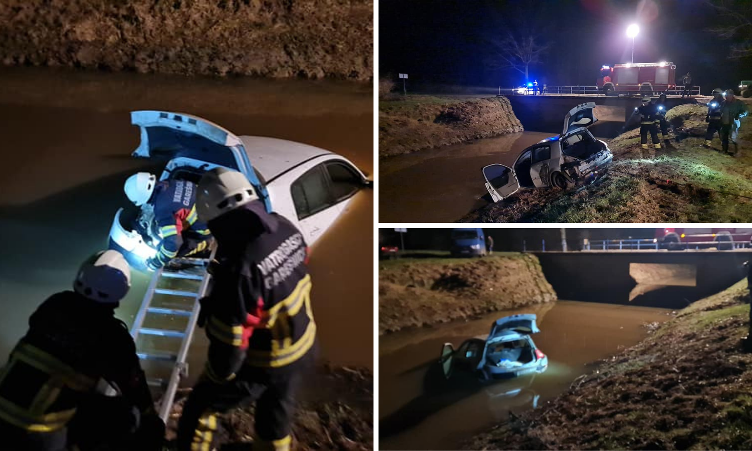 Autom sletio u potok, izvlačilo ga pet vatrogasaca