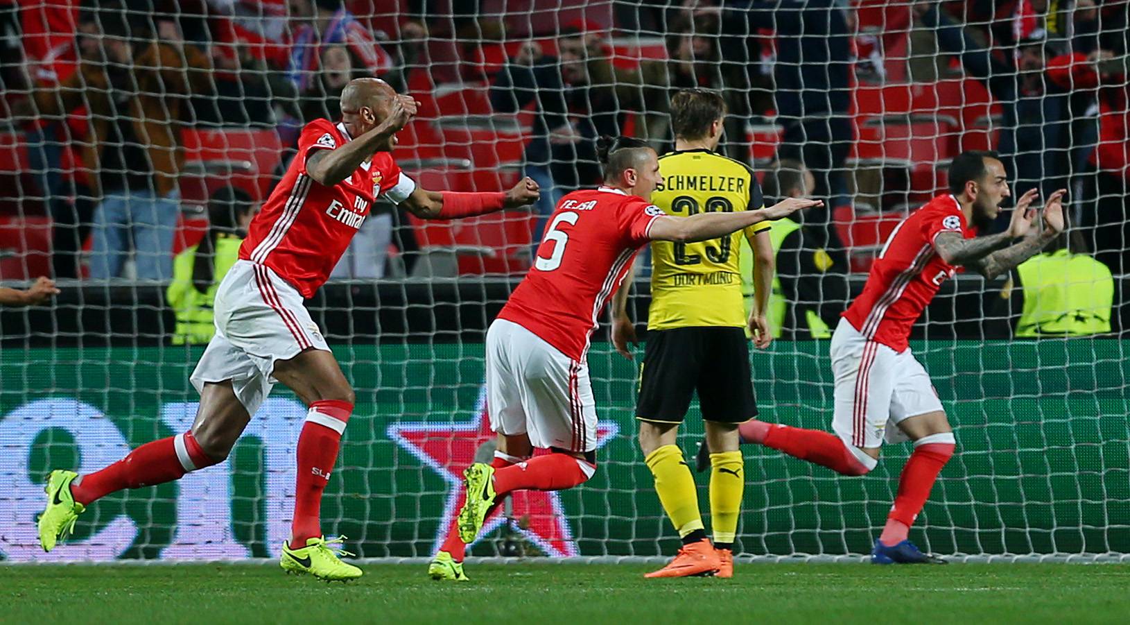 Benfica's Kostas Mitroglou celebrates scoring their first goal
