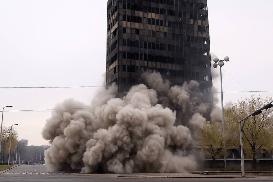 Simulacija rušenja Vjesnika