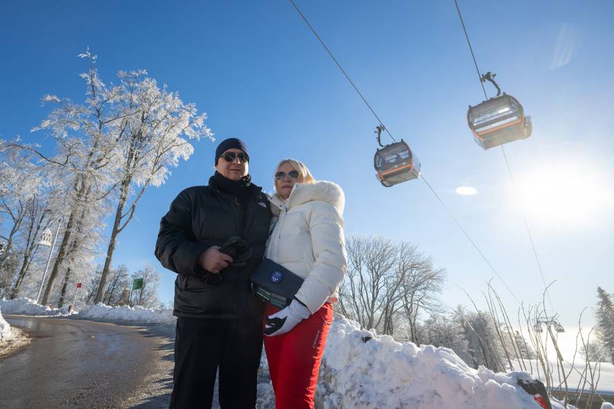 Zagreb: Građani uživaju u suncem okupanom Sljemenu 