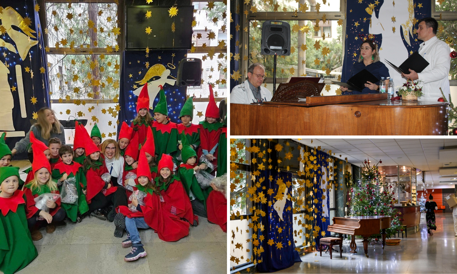 FOTO Blagdanski duh zavladao Rebrom: Djeca iz vrtića, liječnici i sestre pjevali su pacijentima