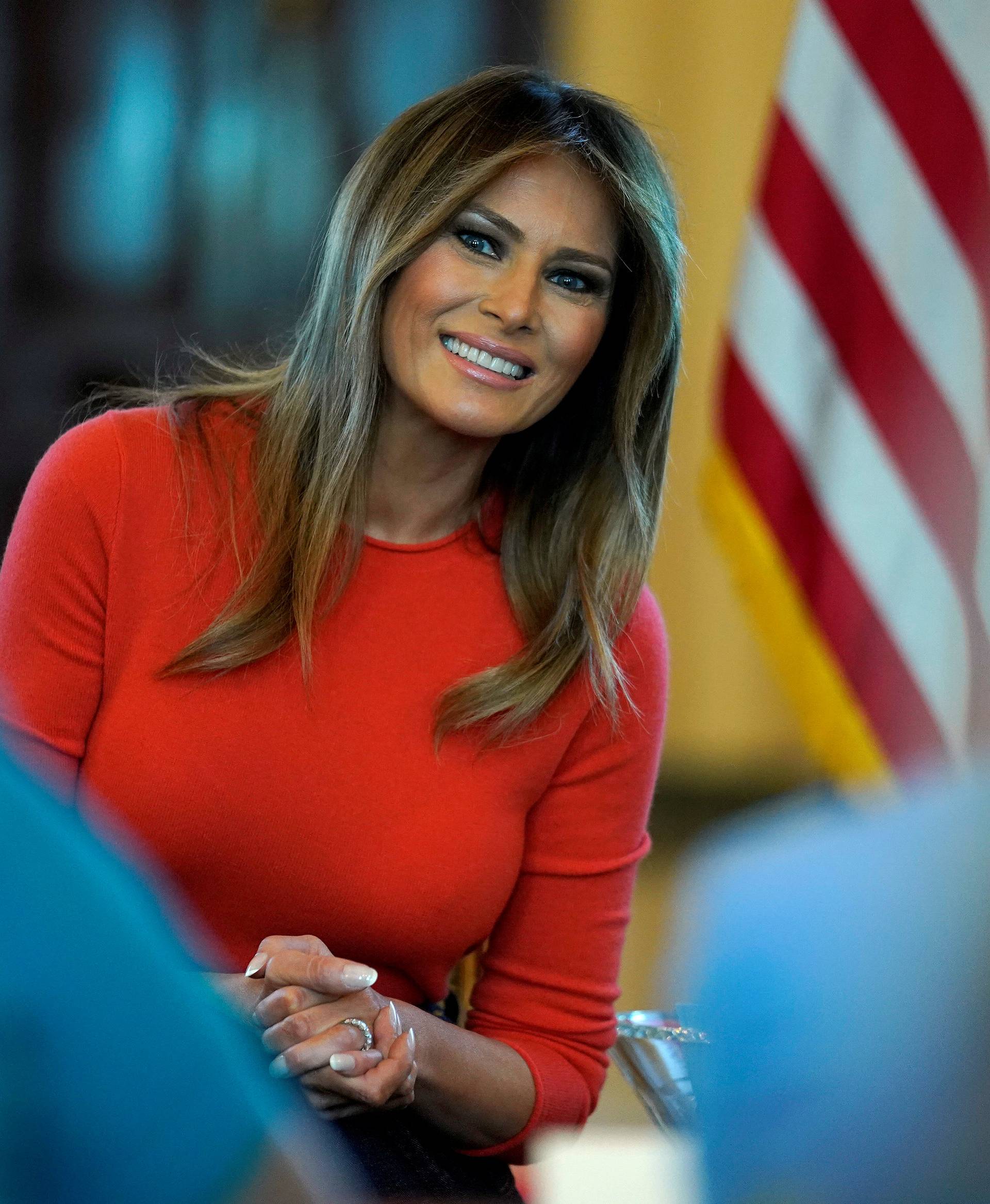 FILE PHOTO: U.S. first lady Melania Trump hosts a listening session with students at the White House in Washington