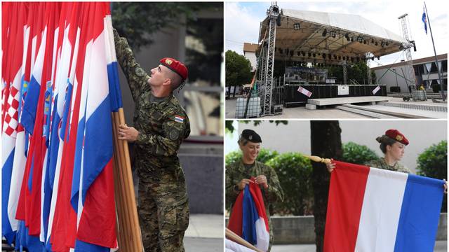FOTO Vojska od jutra uređuje Knin za proslavu Oluje, zbog nevremena su natkrili i Trg