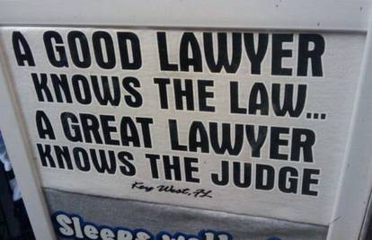Dobar odvjetnik zna zakone, a vrhunski suca