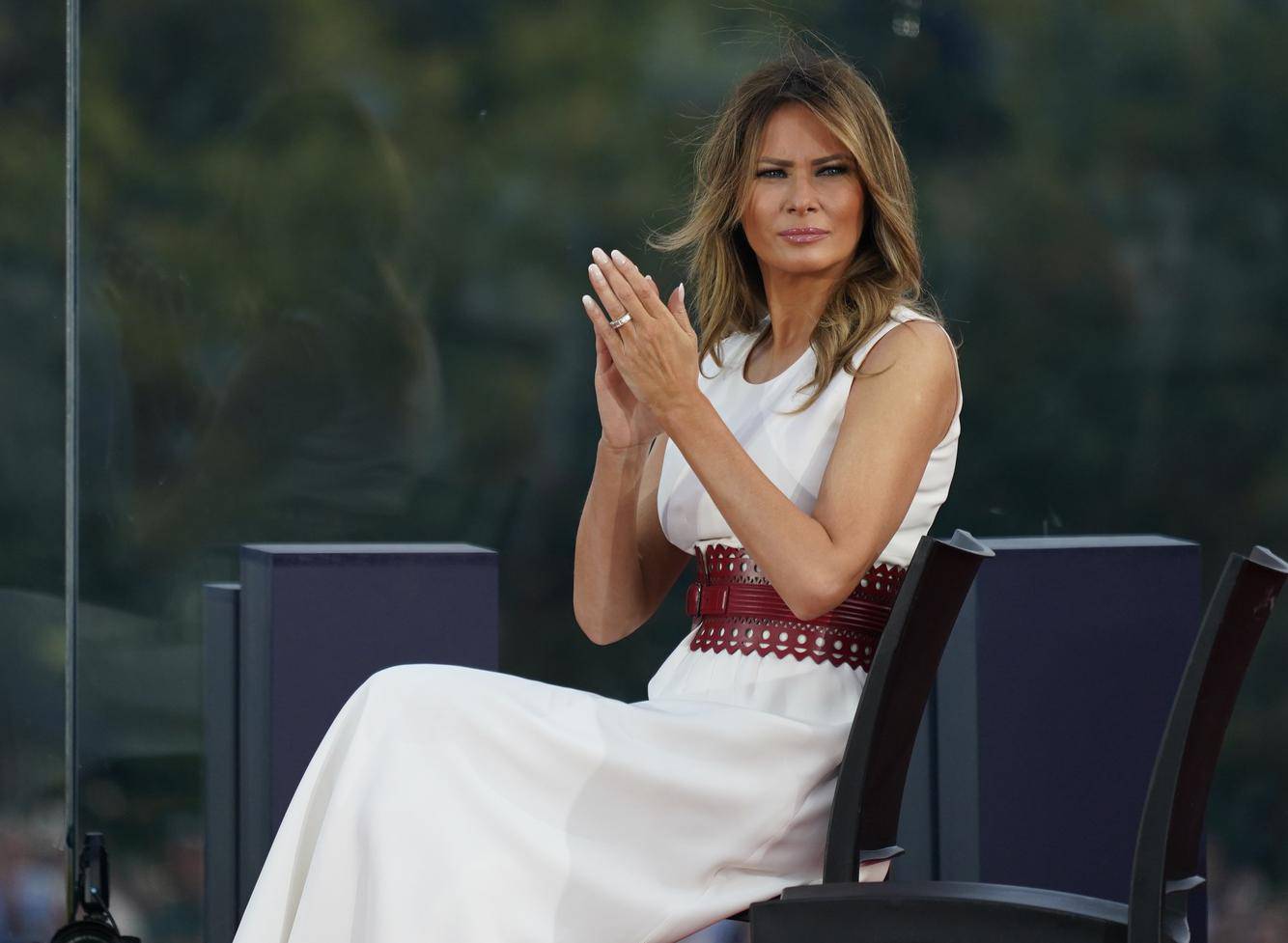 President Donald Trump and First lady Melania Trump participate in the 2020 Salute to America