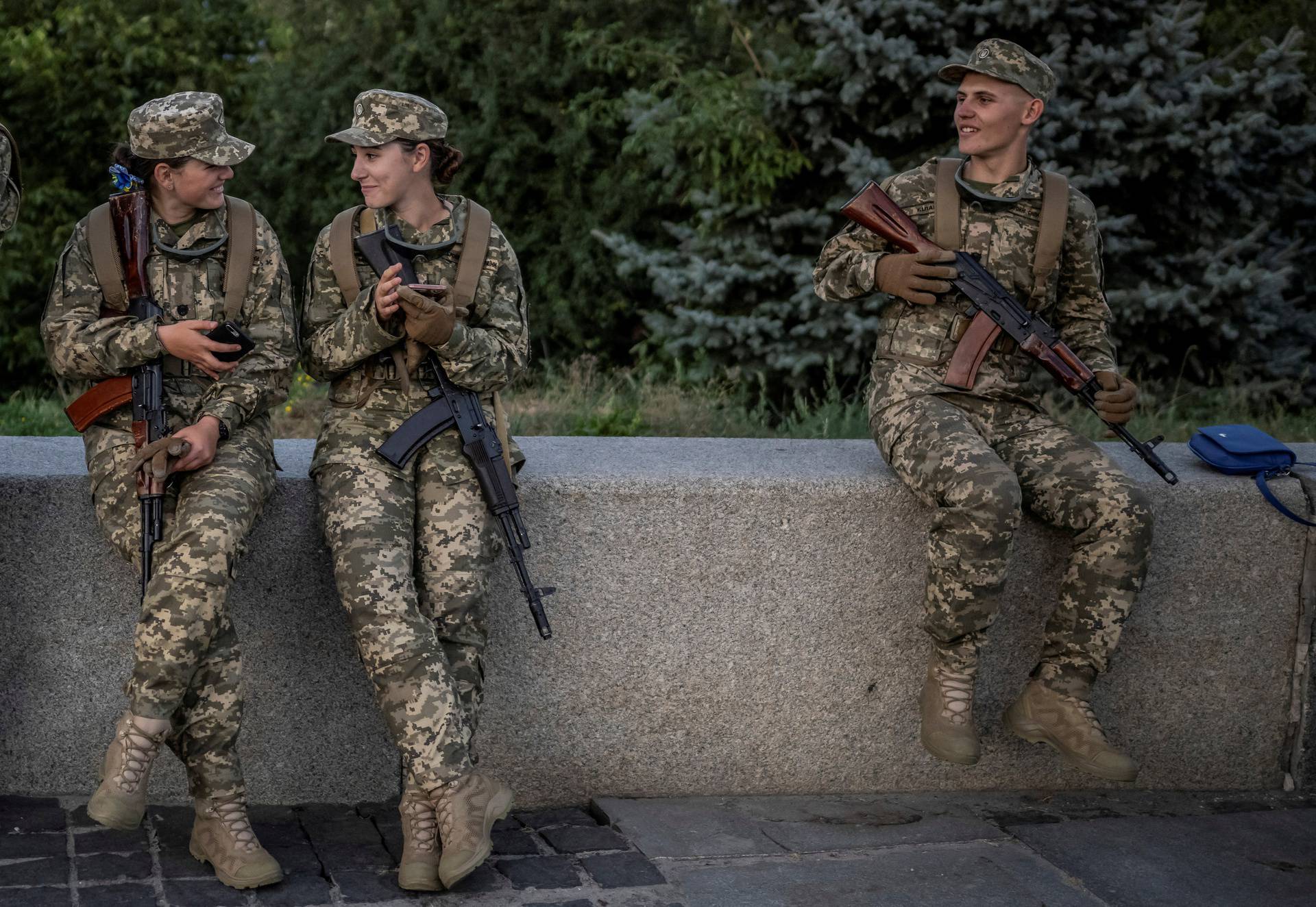 Cadets of Military Institute of Taras Shevchenko National University take part in a swearing-in ceremony in Kyiv