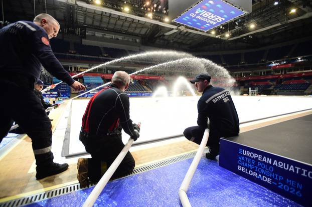 Beograd: Počelo punjenje bazena u Areni gdje će se održati 37. Europsko vaterpolo prvenstvo za muškarce 2026.