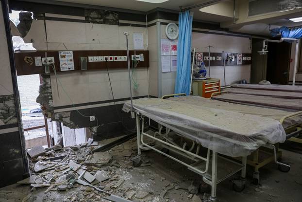 Aftermath of an Israeli and the U.S. strike on Gandhi Hotel Hospital, in Tehran