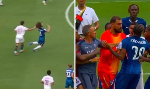 VIDEO Skandal na finalu: Igrač PSG-a hvatao Cucurellu za kosu, Luis Enrique protivnika za vrat!?