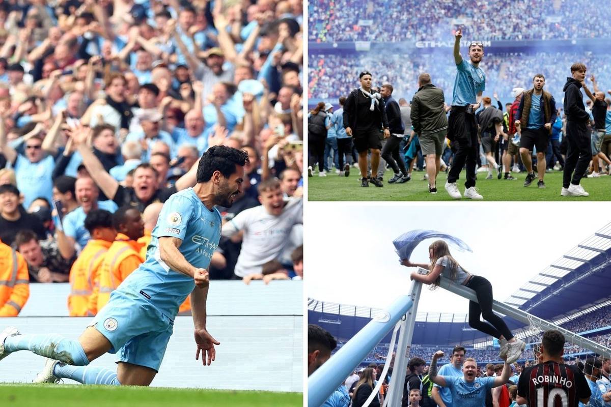 Pogledajte scene ludog slavlja iz Manchestera: Navijači upali na teren i opkolili igrače Cityja!