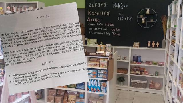 Kazna od 30.500 kuna jer u svom dućanu nije nosio masku: Pa mogu staviti ključ u bravu!