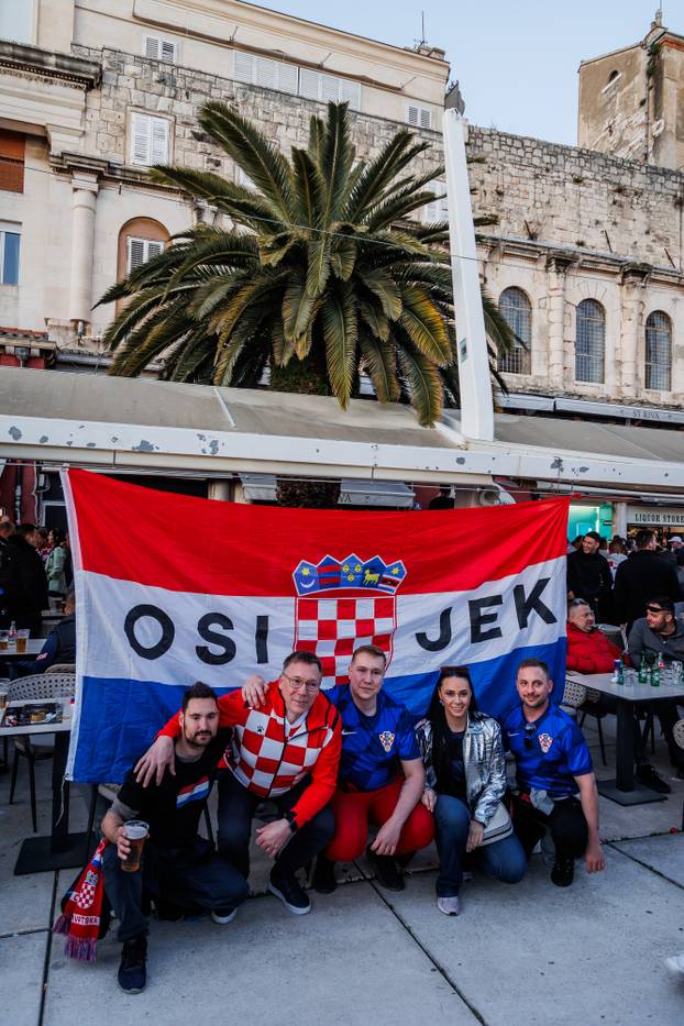 Split: Atmosefra na splitskoj rivi uoči početka utakmice UEFA Lige nacija Hrvatska - Francuska