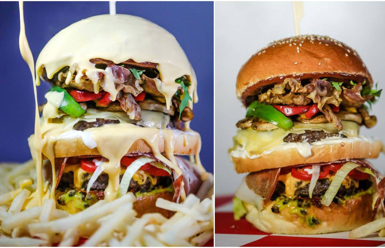 Navijački burger za hrabre: Sve duplo i s puno topljenog sira