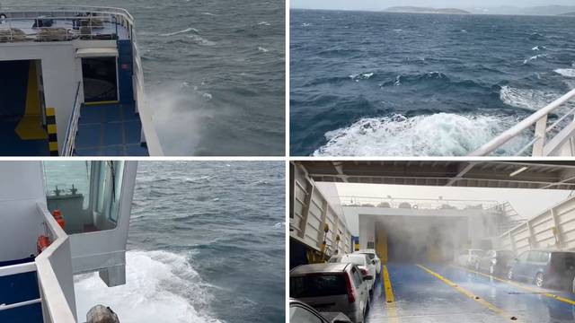 VIDEO Olujno jugo stvara velike probleme u brodskom prometu. Ovo su scene s trajekta za Brač