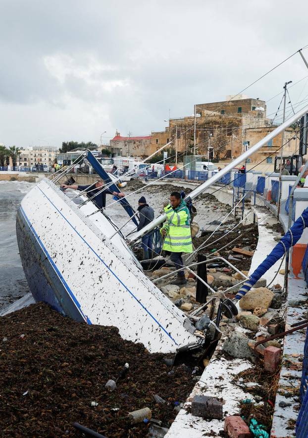 Aftermath of Storm Harry which wreaked havoc across Malta
