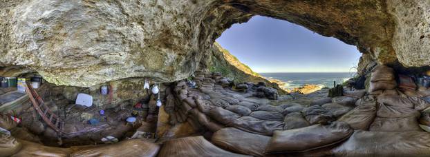 The interior of Blombos Cave on South Africa