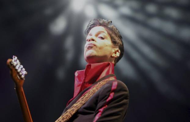 U.S. musician Prince performs on stage at Yas Arena in Yas Island
