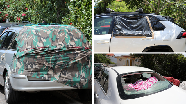 FOTO Kaos u Dramlju i Omišlju: Olujno nevrijeme s tučom porazbijalo stakla na autima