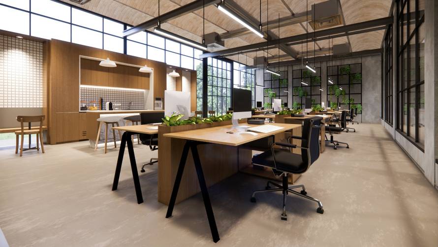 Interior,Empty,Modern,Loft,Office,Open,Space,Modern,Office,Footage.modern