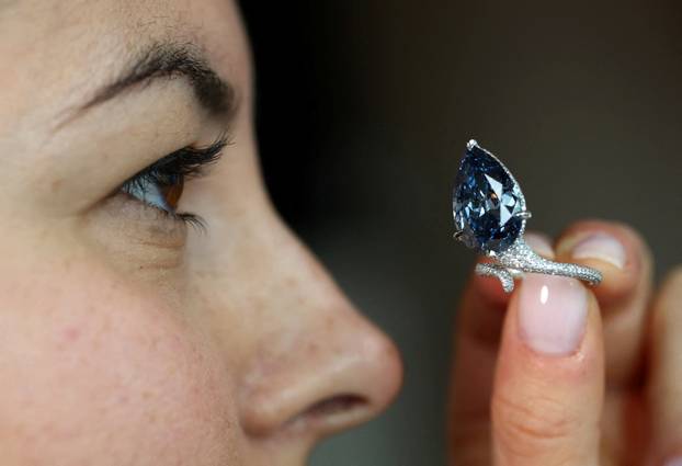 FILE PHOTO: Mellon Blue diamond auction preview in Geneva