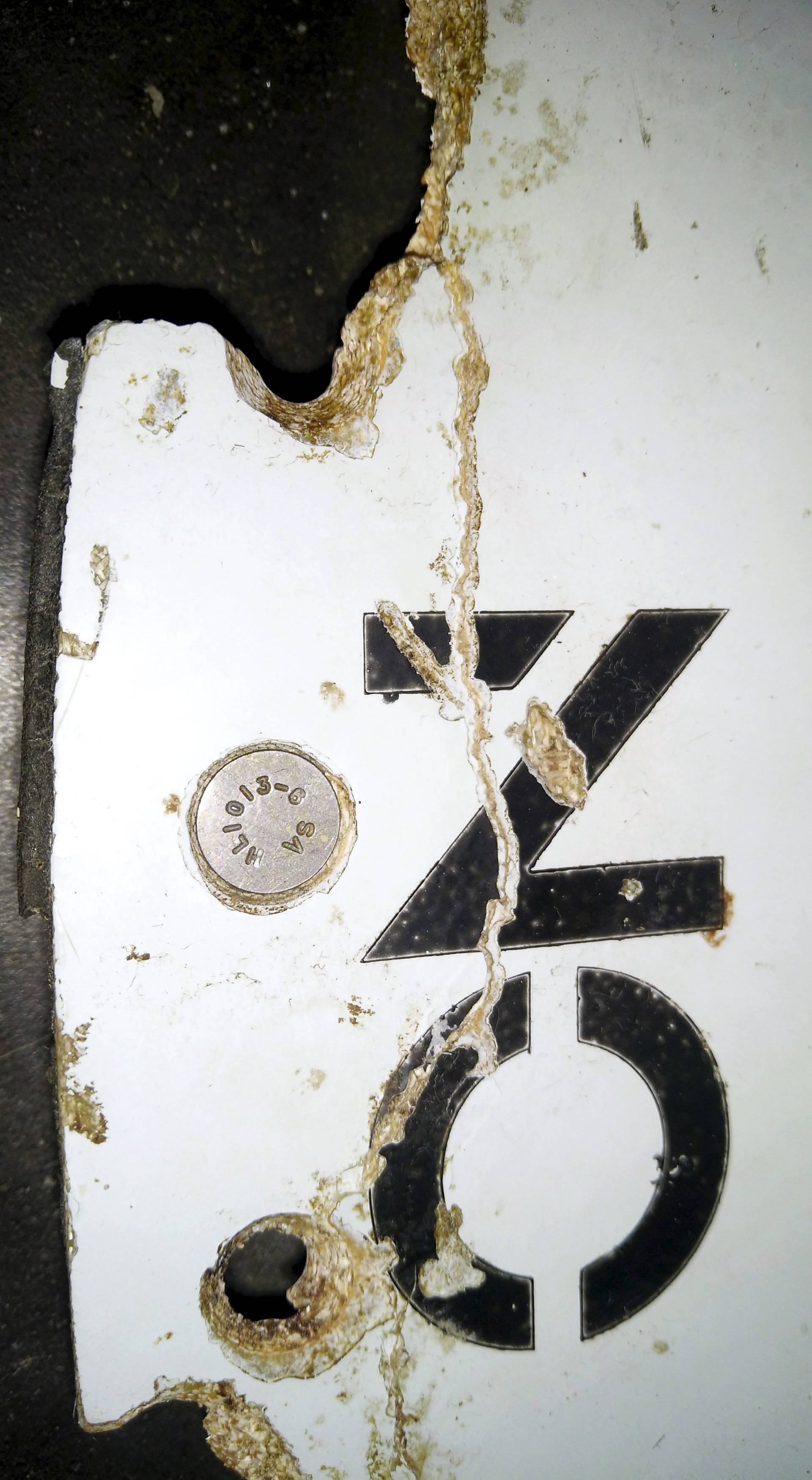 A photograph of debris thought to be from the missing Malaysian Airlines MH370 plane