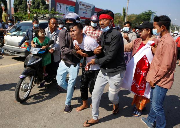 Rally against military coup and to demand release of elected leader Aung San Suu Kyi, in Naypyitaw