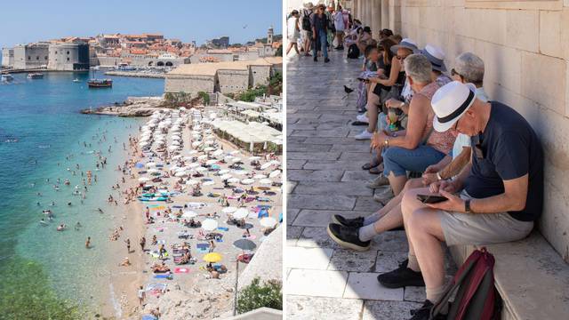 FOTO Ili zidić u hladu, ili na plažu: Dubrovnik je pun turista, ne smetaju im ni ove vrućine...