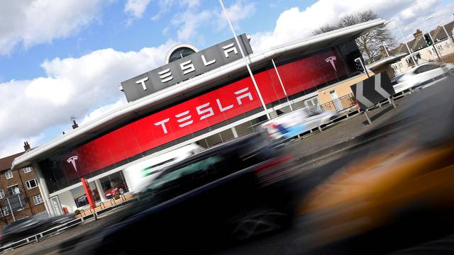 FILE PHOTO --  A Tesla car showroom is seen in west London, Britain