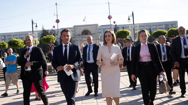 French President Emmanuel Macron visits Moldova