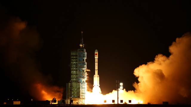Tiangong-2, China's second space laboratory lifts off from the launch pad in Jiuquan
