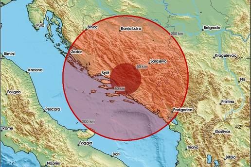 Potres ja&ccaron;ine 3,4 po Richteru pogodio BiH. Tresao i Hrvatsku: 'Osjetili smo ljuljanje u Podgori'