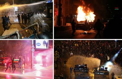 FOTO Veliki neredi u Bugarskoj! Huligani bacali bombe, policija uzvratila vodenim topovima