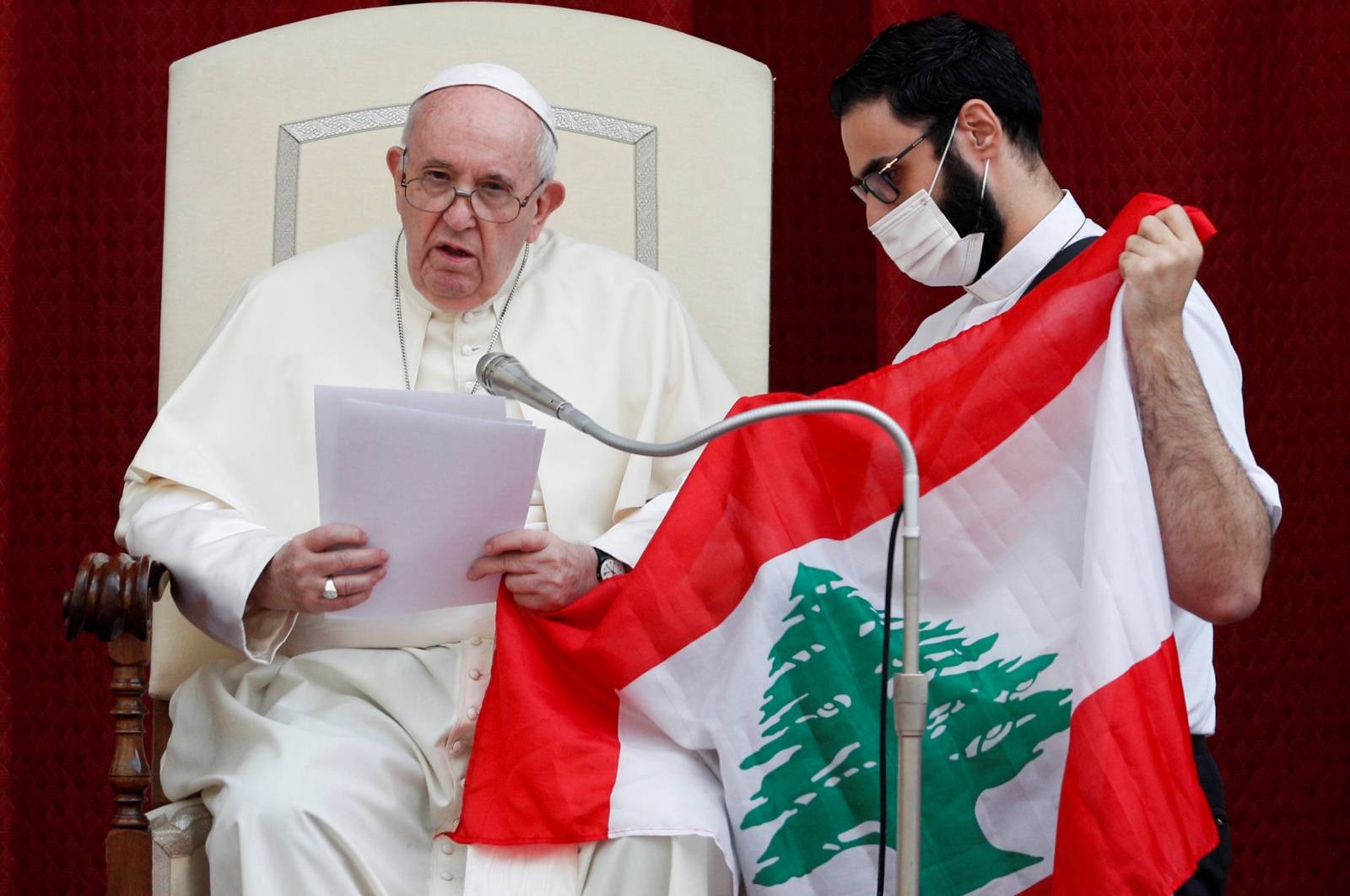 Pope Francis holds the first weekly general audience to readmit the public since the coronavirus disease (COVID-19) outbreak, at the Vatican