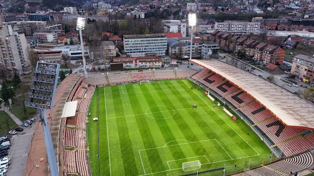 FIFA World Cup - UEFA Qualifiers - A drone view shows Bilino Polje Stadium ahead of the match between Bosnia and Herzegovina against Italy
