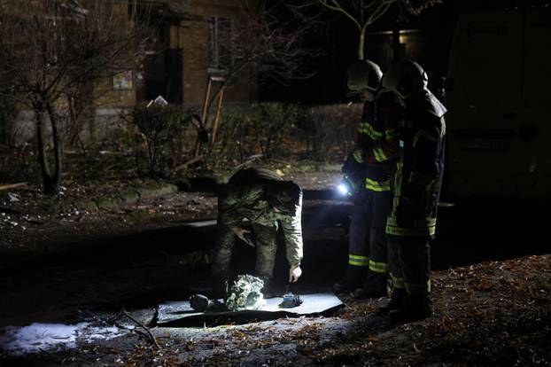 Aftermath of a Russian missile and drone attack, in Kyiv