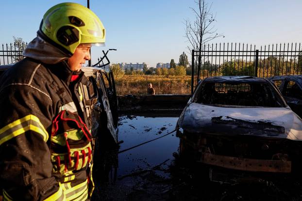 Aftermath of a Russian missile and drone attack in Kyiv