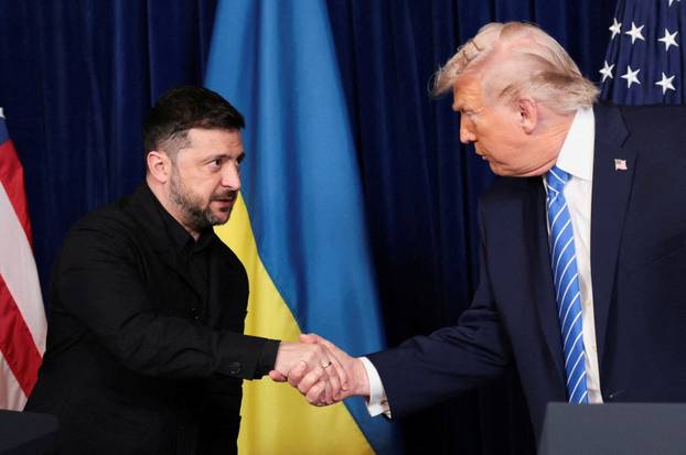 FILE PHOTO: U.S. President Trump meets Ukrainian President Zelenskiy in Florida