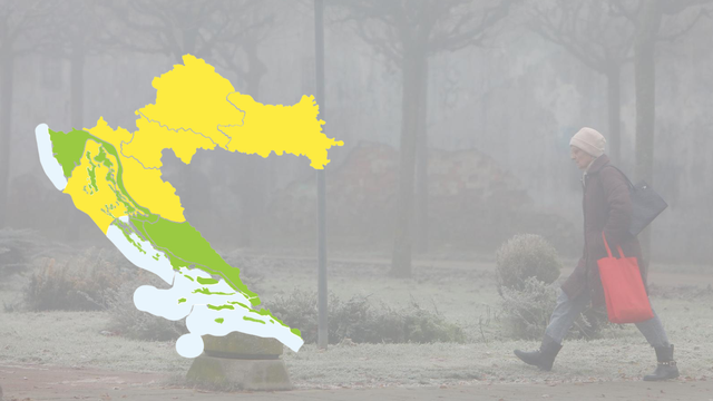 U tri regije žuti meteoalarm zbog guste magle. Do četvrtka toplije, pa slijedi zahlađenje