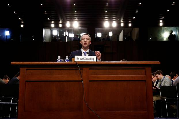 Facebook CEO Zuckerberg testifies before a U.S. Senate joint hearing on Capitol Hill in Washington