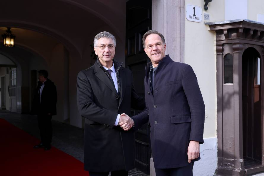 Zagreb: Plenković u Banskim dvorima primio glavnog tajnika NATO-a Marka Ruttea