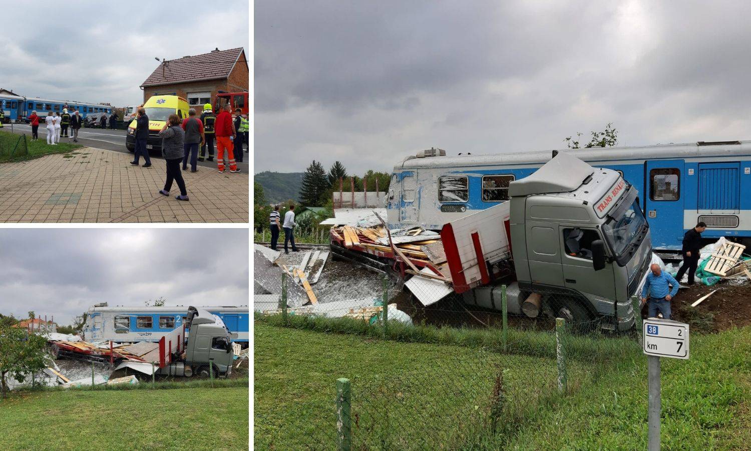 VIDEO Vlak naletio na kamion u Požegi, ozlijeđeno dvoje ljudi